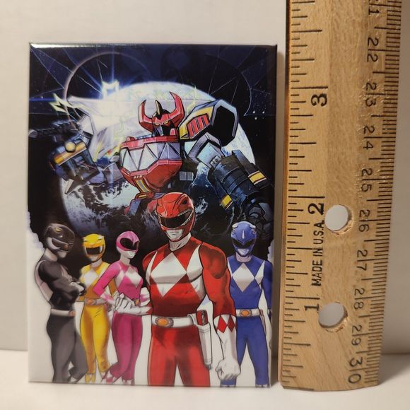 Power Rangers Group Fridge Magnet Official Retro TV Show Collectible Home Decor - Picture 3 of 3